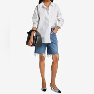 FRAME
High Rise Bermuda Shorts Raw Hem Cutoff